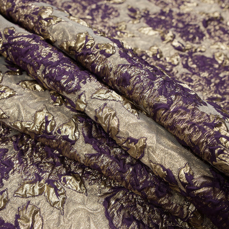 Regal Purple Luxury Floral Metallic Brocade