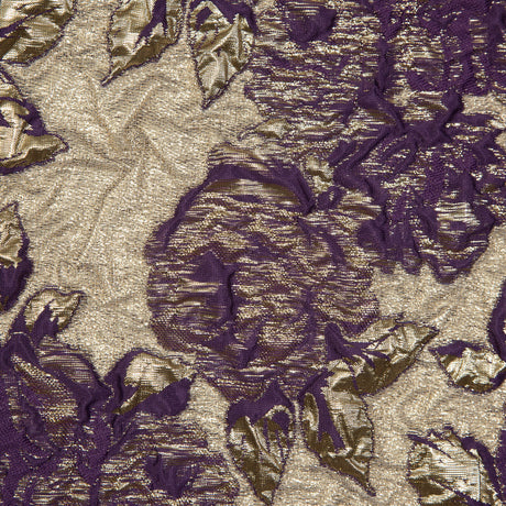 Regal Purple Luxury Floral Metallic Brocade