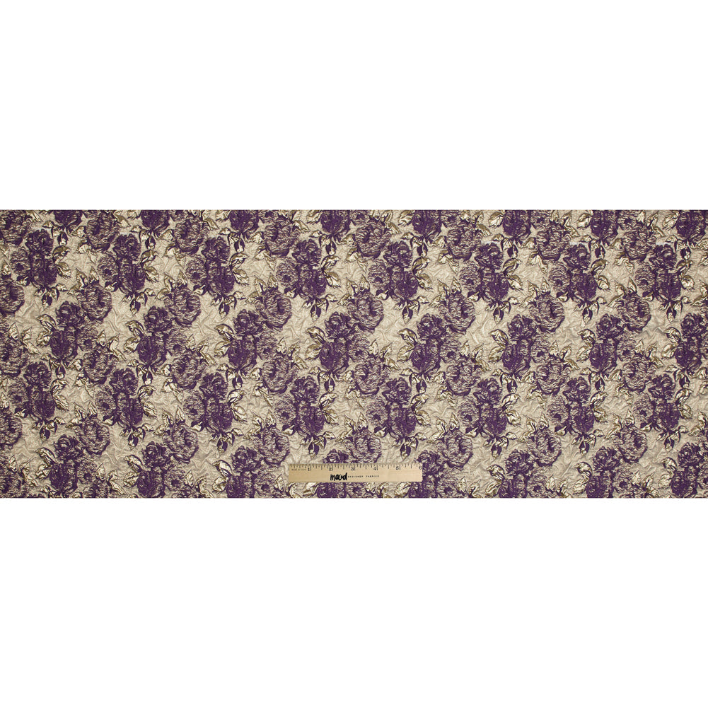 Regal Purple Luxury Floral Metallic Brocade