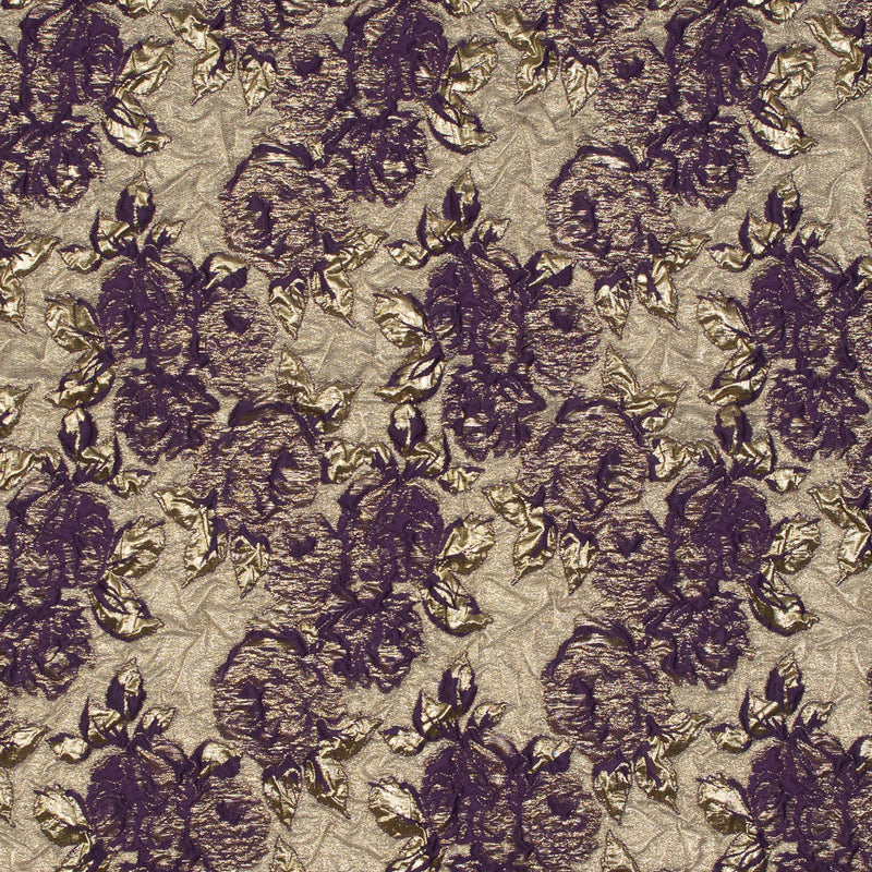 Regal Purple Luxury Floral Metallic Brocade