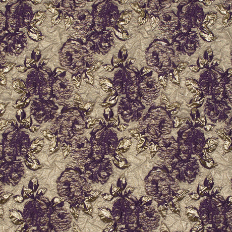 Regal Purple Luxury Floral Metallic Brocade