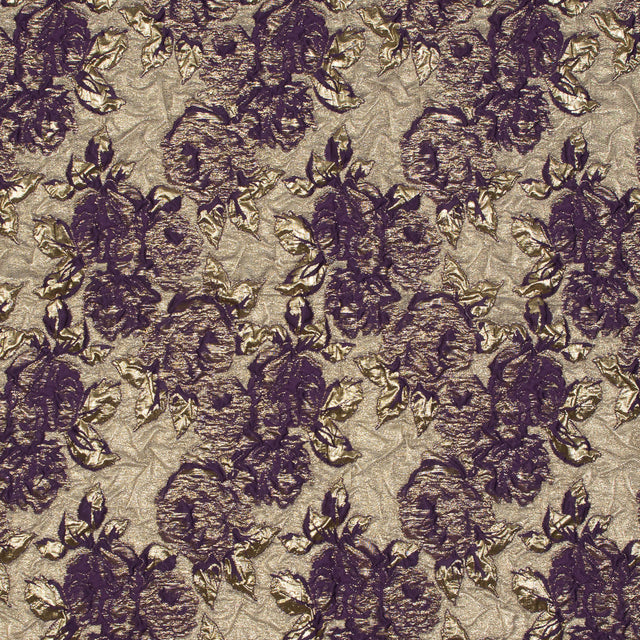 Regal Purple Luxury Floral Metallic Brocade