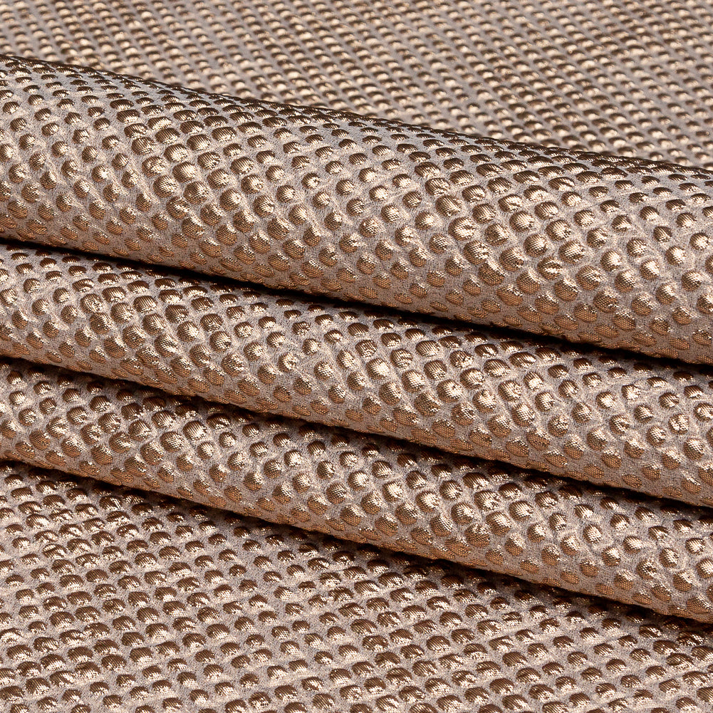 Marylin Metallic Peach Bellini Diamond Quilted Brocade