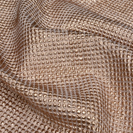 Marylin Metallic Peach Bellini Diamond Quilted Brocade