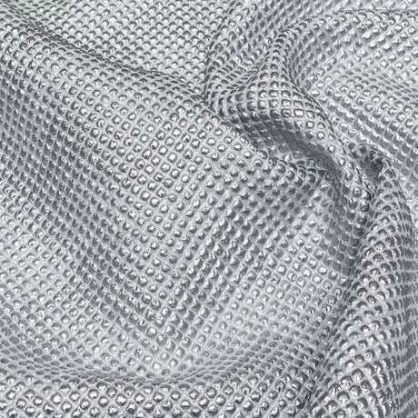 Marylin Metallic Silver Diamond Quilted Brocade