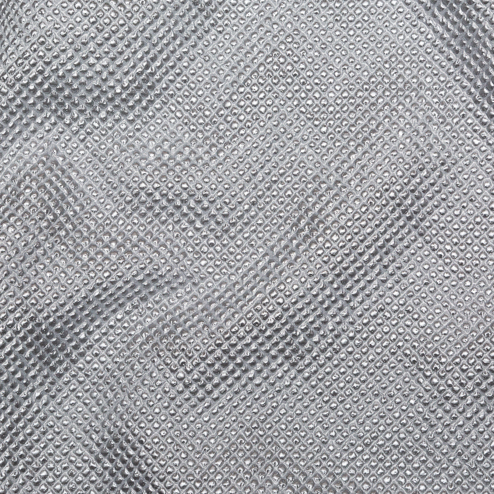 Marylin Metallic Silver Diamond Quilted Brocade