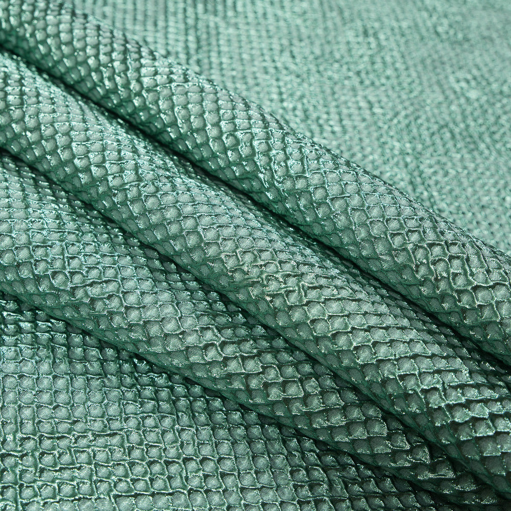 Marylin Metallic Green Diamond Quilted Brocade