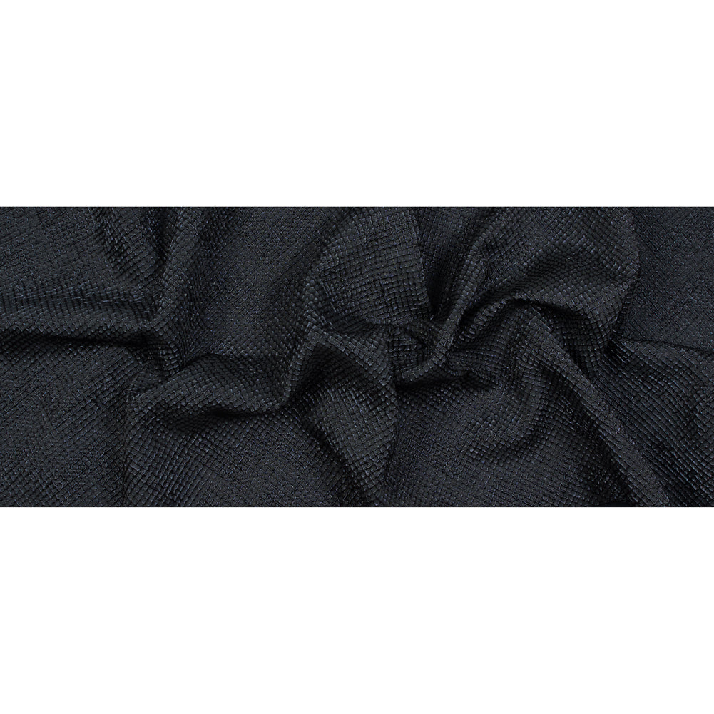 Marylin Metallic Black and Navy Diamond Quilted Brocade