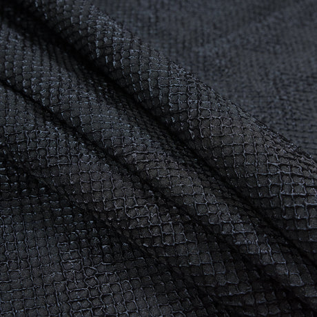Marylin Metallic Black and Navy Diamond Quilted Brocade