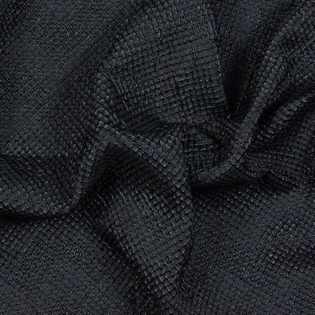 Marylin Metallic Black and Navy Diamond Quilted Brocade