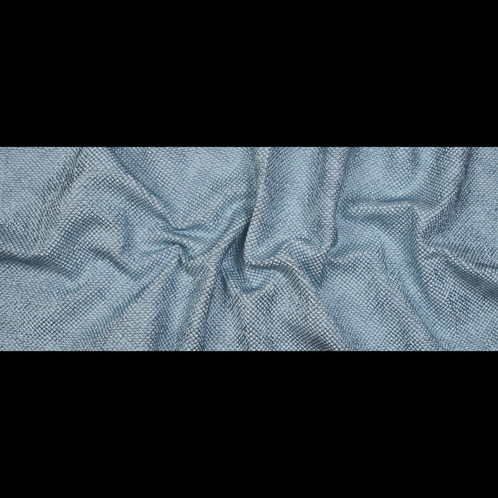 Marylin Metallic Aqua Diamond Quilted Brocade