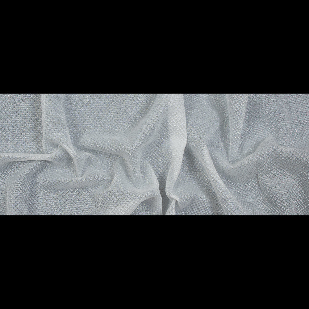 Marylin Metallic Transparent White Diamond Quilted Brocade