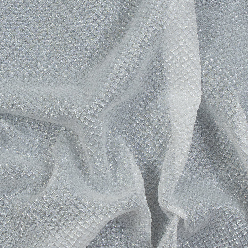 Marylin Metallic Transparent White Diamond Quilted Brocade
