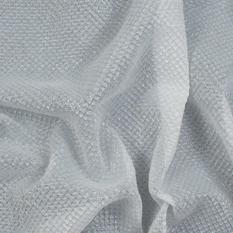 Marylin Metallic Transparent White Diamond Quilted Brocade