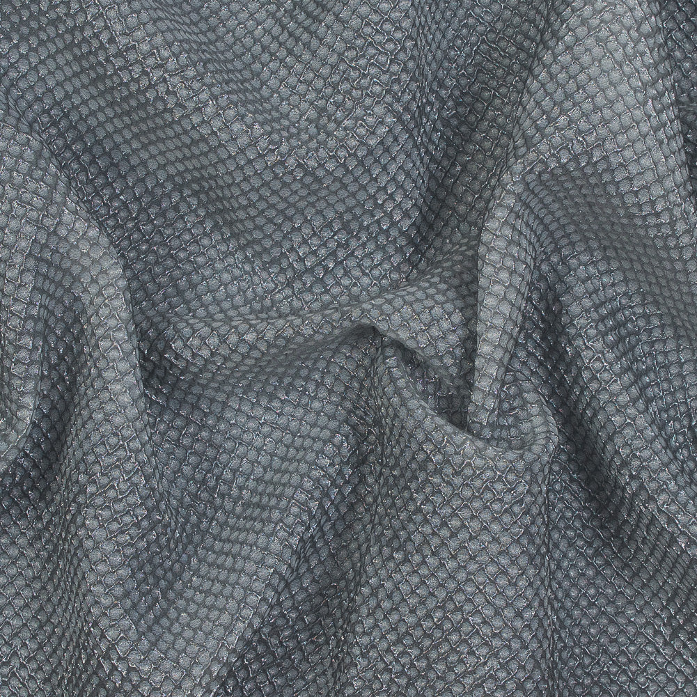 Marylin Metallic Transparent Gray Diamond Quilted Brocade