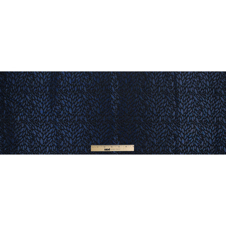 Blue and Black Luxury Abstract Metallic Brocade
