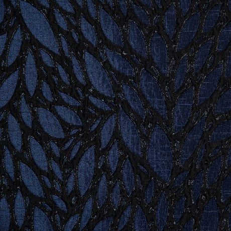 Blue and Black Luxury Abstract Metallic Brocade