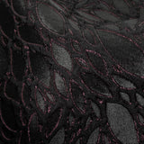Black and Glistening Grape Luxury Abstract Metallic Brocade