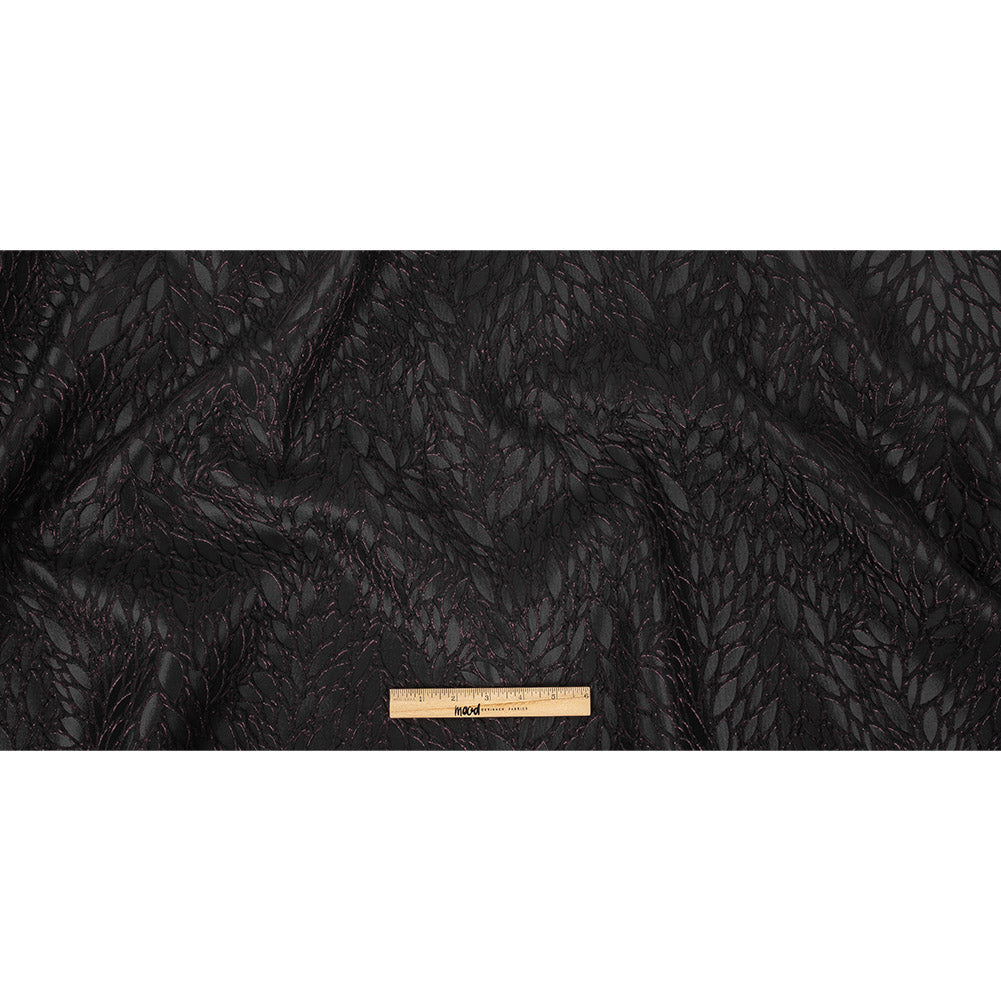 Black and Glistening Grape Luxury Abstract Metallic Brocade