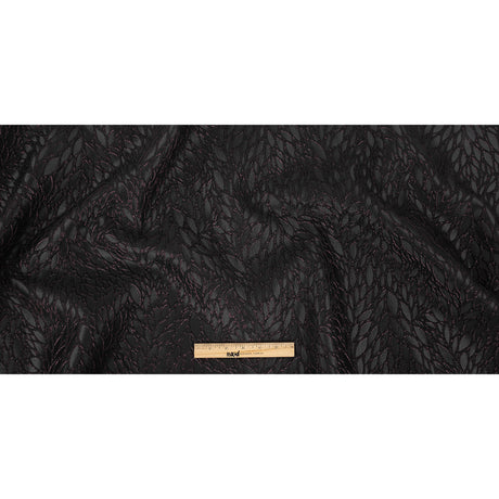 Black and Glistening Grape Luxury Abstract Metallic Brocade
