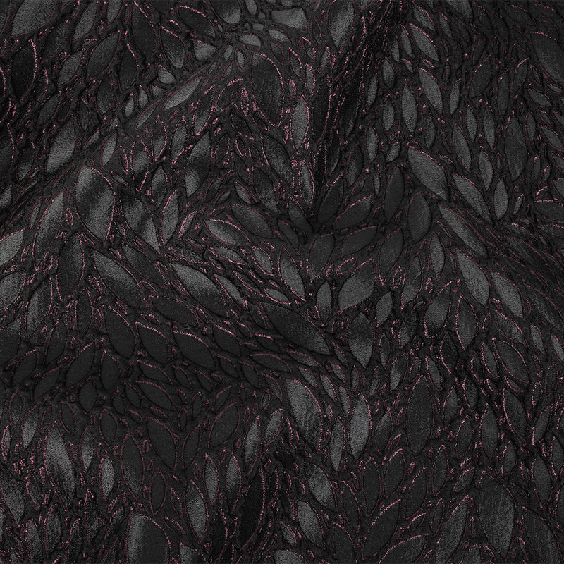 Black and Glistening Grape Luxury Abstract Metallic Brocade