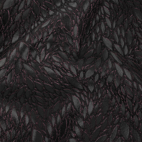 Black and Glistening Grape Luxury Abstract Metallic Brocade