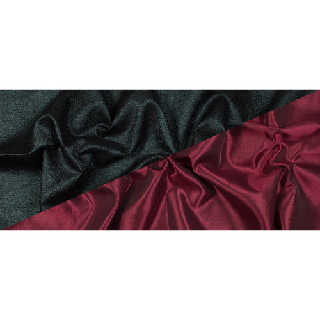 Forest Green and Red Luxury Metallic Brocade