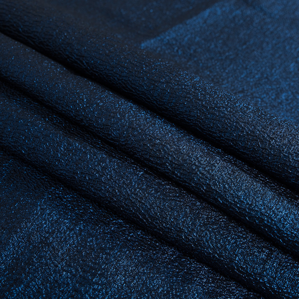 Blue and Aubergine Luxury Metallic Brocade