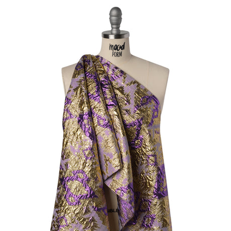 Purple and Gold Luxury Geometric Metallic Brocade