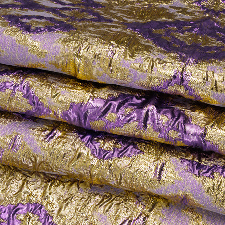 Purple and Gold Luxury Geometric Metallic Brocade