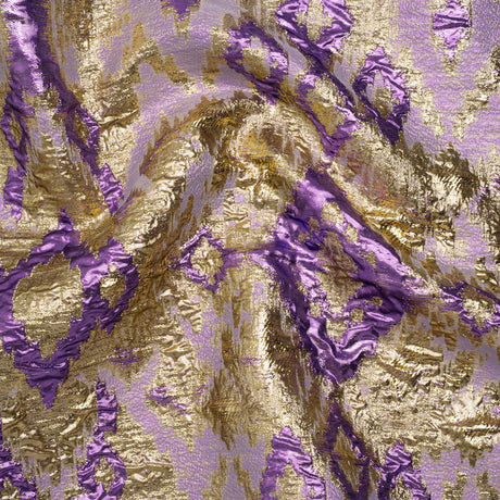 Purple and Gold Luxury Geometric Metallic Brocade