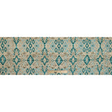 Teal and Gold Luxury Geometric Metallic Brocade