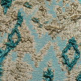 Teal and Gold Luxury Geometric Metallic Brocade