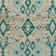 Teal and Gold Luxury Geometric Metallic Brocade