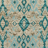 Teal and Gold Luxury Geometric Metallic Brocade
