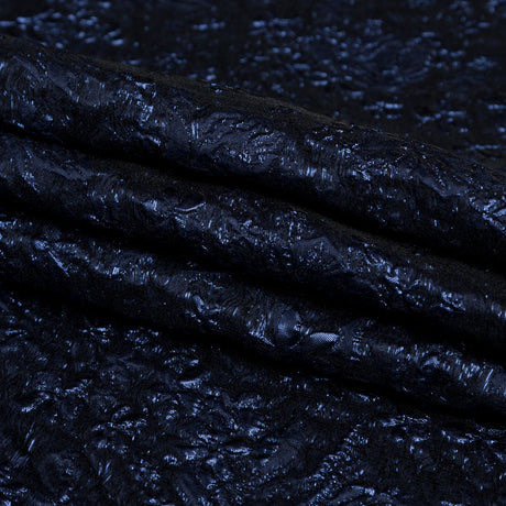 Navy and Royal Blue Luxury Floral Metallic Brocade