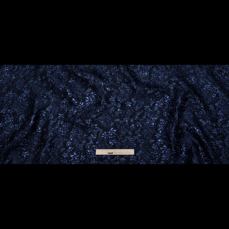 Navy and Royal Blue Luxury Floral Metallic Brocade