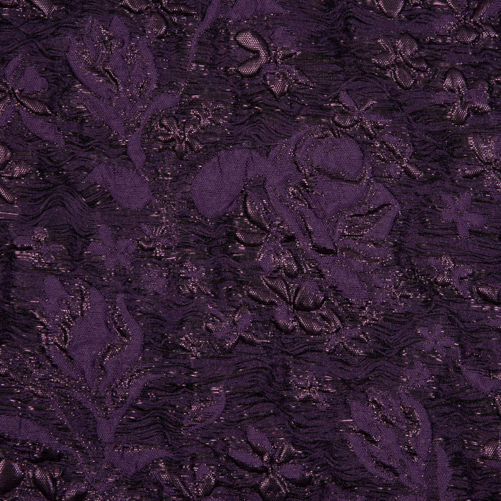 Regal Purple Luxury Floral Metallic Brocade