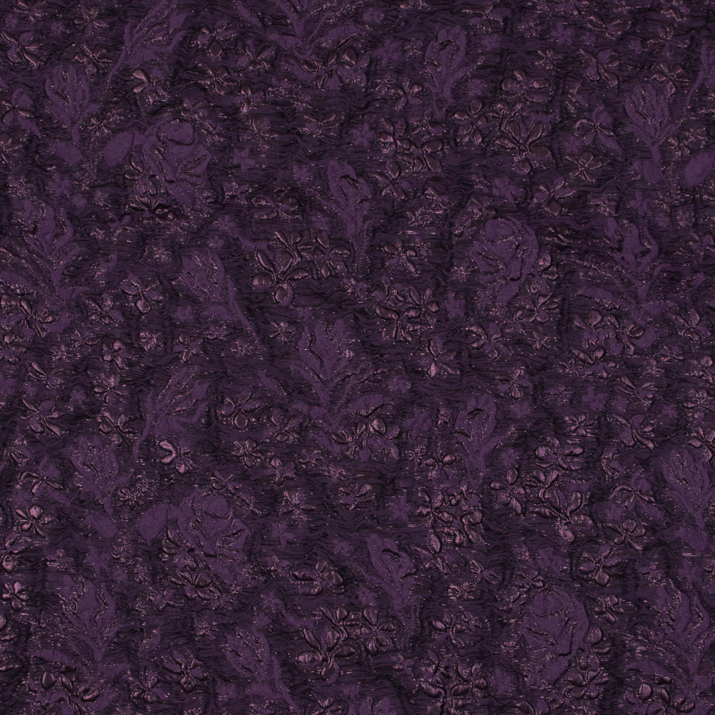 Regal Purple Luxury Floral Metallic Brocade