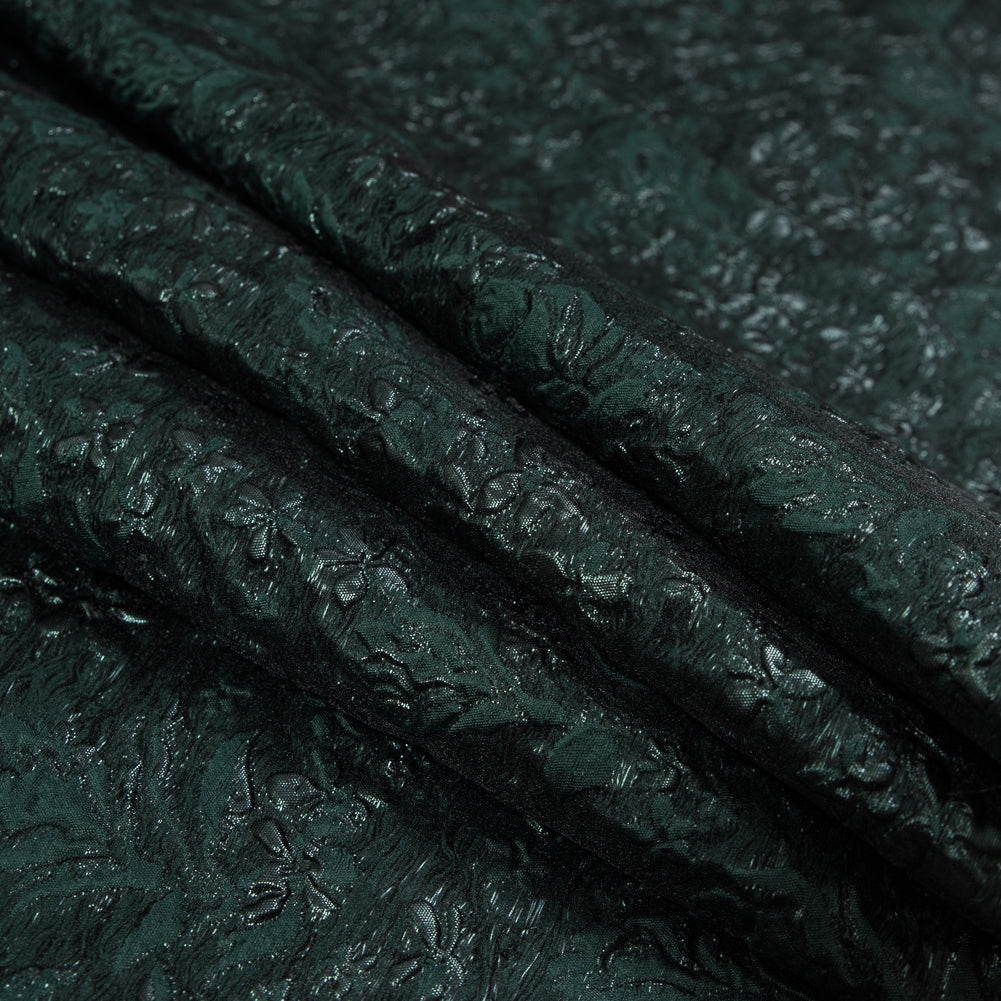Emerald Green Luxury Floral Metallic Brocade