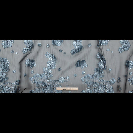 Metallic Powder Blue Silver Luxury Floral Burnout Brocade