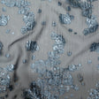 Metallic Powder Blue Silver Luxury Floral Burnout Brocade