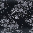 Black and Metallic Silver Luxury Floral Burnout Brocade