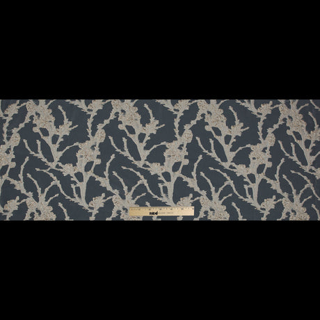 Beige and Metallic Gold Luxury Floral Burnout Brocade