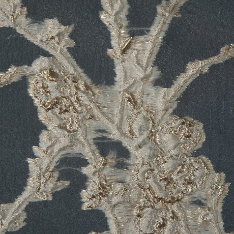 Beige and Metallic Gold Luxury Floral Burnout Brocade