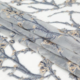 Navy and Metallic Gold Luxury Floral Burnout Brocade