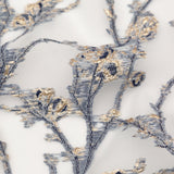 Navy and Metallic Gold Luxury Floral Burnout Brocade