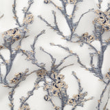 Navy and Metallic Gold Luxury Floral Burnout Brocade