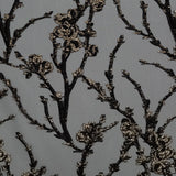 Black and Metallic Gold Luxury Floral Burnout Brocade