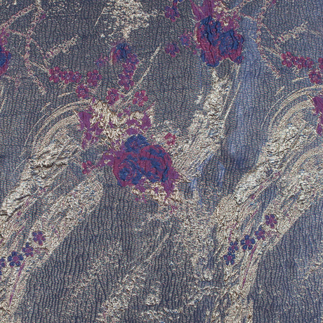 Blue, Magenta and Gold Luxury Abstract Metallic Brocade